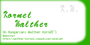 kornel walther business card